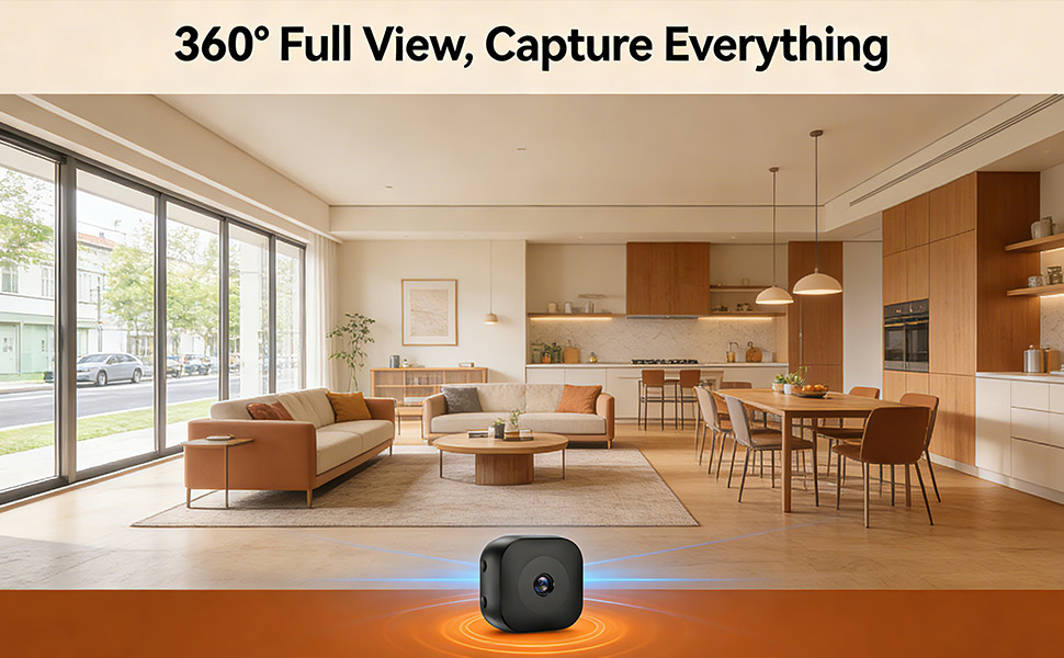 Hidden Camera,4K Mini Camera with AI Motion Detection, No Glow Auto Night Vision