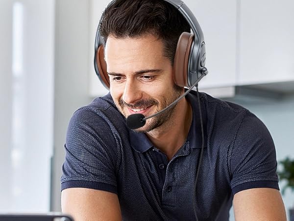 Over Ear Type C headset, Headphones with Noise Cancelling,Wired USB headset