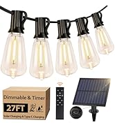 Solar String Lights Outdoor with Remote, 27FT Solar Powered String Lights for Outside with 16 Sha...