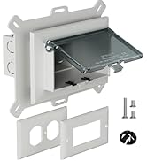 Recessed Outlet Box, DBHS1C-1 Low Profile Electrical Outlet Boxes, Wall Plate Kit for New Vinyl S...