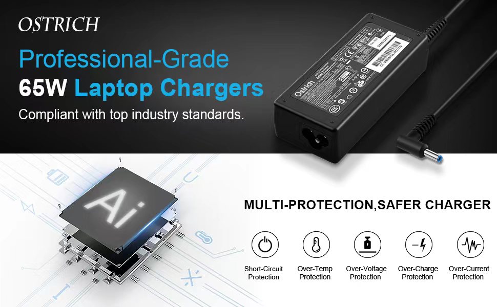 Smart Blue Tip 65W 45W Laptop Charger