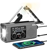 NITIGO Emergency Radio 4000mAh Solar Hand Crank AM/FM/NOAA Portable Weather Radio with Phone Char...