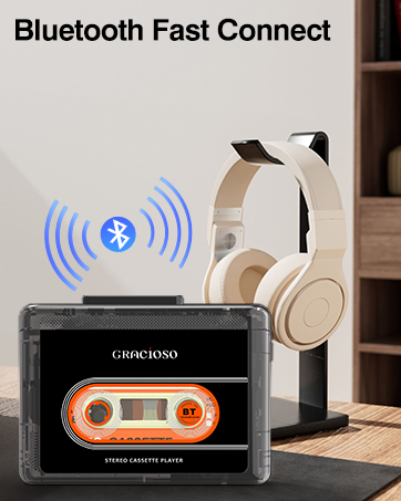 cassette tape player with bluetooth