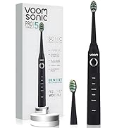 Voom Sonic Pro 5 Electric Toothbrush for Adults - Ultrasonic Electric Toothbrushes with Replacmen...