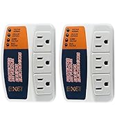 BXST Three Outlet Plug in Voltage Protector for Home Protects Against High and Low Voltage Surge ...