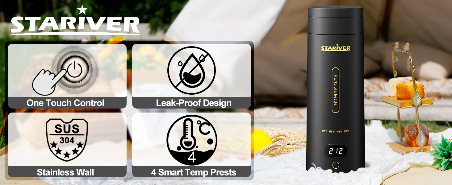 Portable Electric Kettle Small Mini Travel Electric Tea Kettle Hot Water Boiler