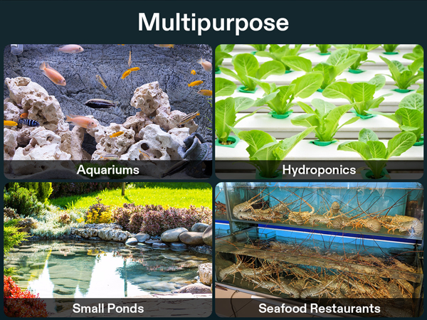 25W, 40L/min 6 Outlet for Aquarium and Hydroponic Systems