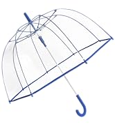 Weather Station Bubble Dome Rain Umbrella, Automatic Open, Clear Dome, Windproof, Waterproof, Lig...