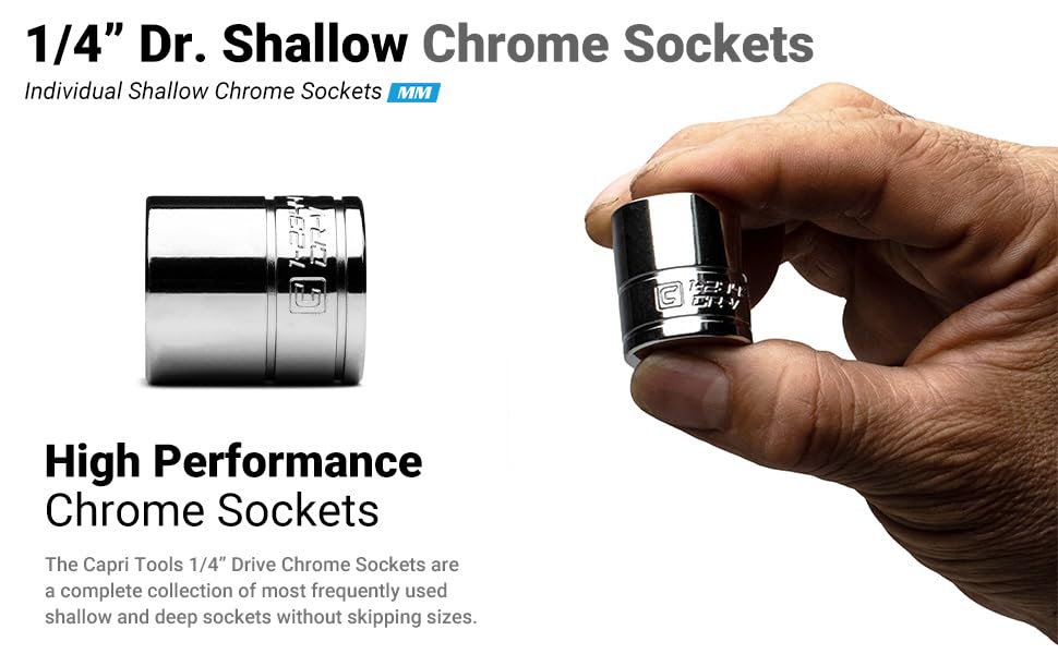 1/4" Dr. Shallow Chrome Sockets