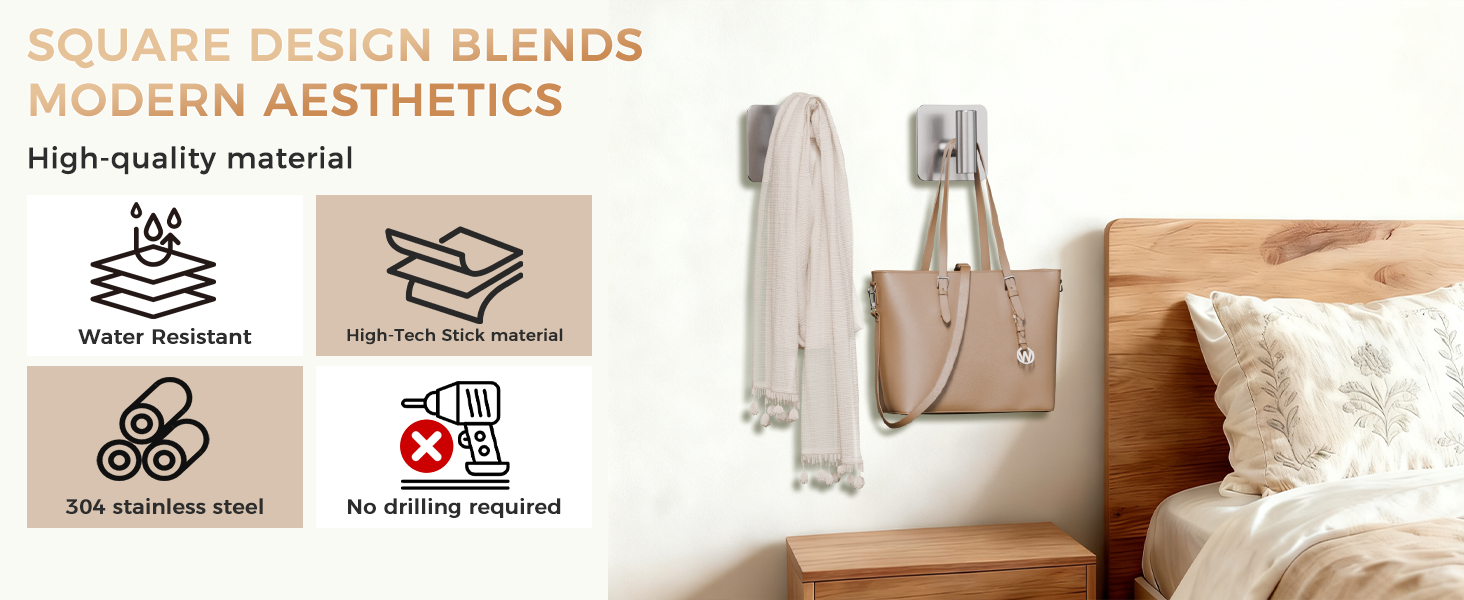 Stainless Steel Adhesive Towel hooks