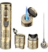 XIFEI Torch Lighter, 4-in-1 Cigar Lighter with Jet Flame, Punch, Holder, Draw Enhancer, Windproof...