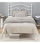 Elephance Twin Size Metal Bed Frame with Vintage Headboard, Twin Bed Frames for Kids with Storage...