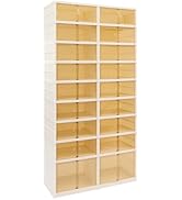 6 Tier Foldable Shoe Rack Organize, 12 Pairs Plastic Shoe Shelf Collapsible Shoes Storage Box wit...