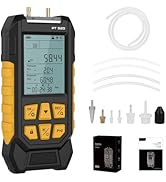 Manometer, Dual-Port HVAC Manometer with 7 Adapters, 10 Units Switch, Data Locking &amp; Storage, Bac...