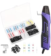Gyfent 100Pcs Heat Shrink Solder Seal Wire Connectors with Heat Gun &amp; 200Pcs Heat Shrink Tubing, ...