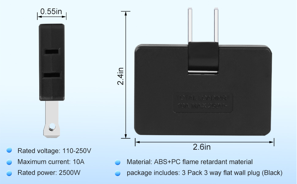 flat plug adapter flat wall plug flat outlet extender lat outlet adapter flat wall outlet side plug