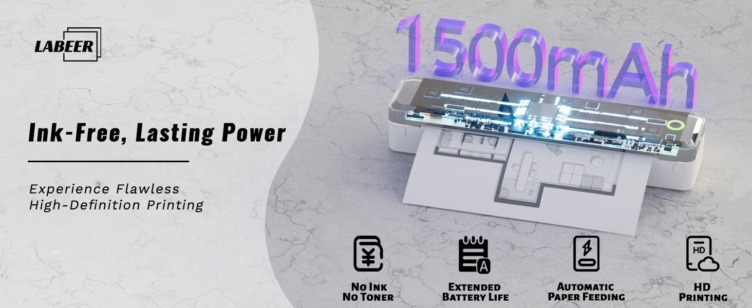 Ink-Free, Lasting Power: Experience Flawless, High-Definition Printing.