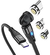 Reflex Power 1M, PD 100W, Magnetic Charging Cable T7Pin 540 Degree 3-in-1 USB Magnetic Fast Charg...
