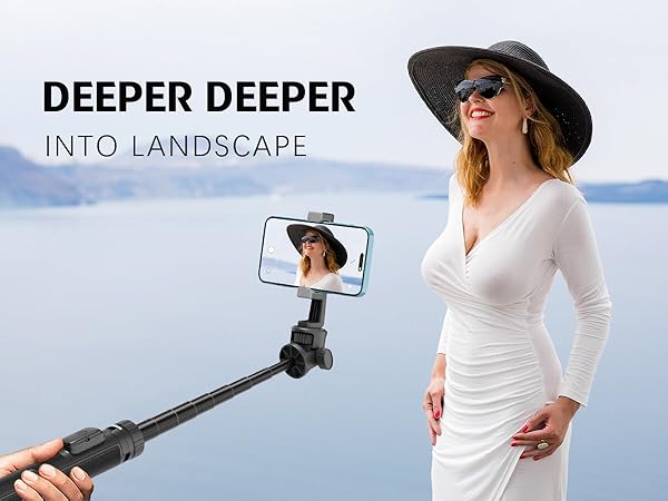 selfie stick with longer pole allows you have a wider views