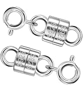 Serundo Auto 925 Sterling Silver Magnetic Necklace Clasps and Closures Min Magnetic Clasps for Ne...
