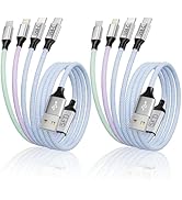 Dual Type C Ports Multi Charging Cable, 4 In 1 USB Cable Travel Charger for Multiple Devices with...