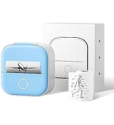 Ponek T02 Receipt Mini Printer, Portable Pocket Sticker Printer, Mini Printer Sticker Maker, Blue...