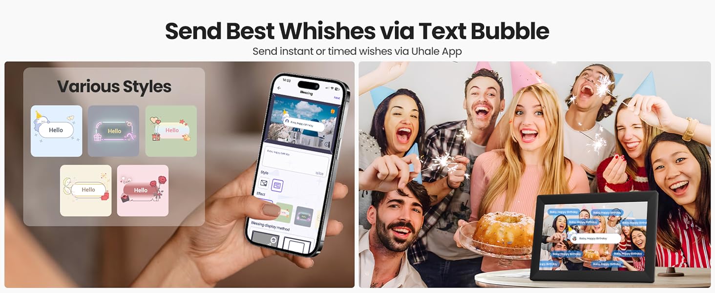 Uhale 10.1inch Digital Picture Frame WiFi Smart Touch Screen Digital Photo Frame