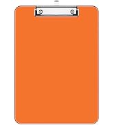 Rimilak Plastic Clipboards with Low Profile Metal Clip, Translucent Clip Board, 12.5 x 9 Inch Let...