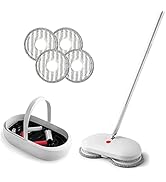 REECOO Cordless Electric Spin Mop Power Mop with 4 Floor Scrubber Pads/Automatic Cleaning Bucket/...