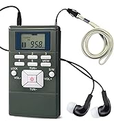 ZHIWHIS Mini Portable FM Radio, Stereo LCD Digital Display Tuning Pocket Walkmen Transistor Confe...