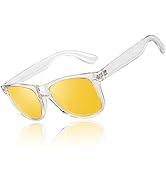 LINVO Polarized Sunglasses for Men Womens Driving Sun glasses Shades 80's Retro Style Design Square
