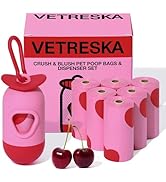 VETRESKA Dog Poop Bag Dispenser with Smoked Cherry Scented Poop Bags, Leak Proof and Extra Thick ...