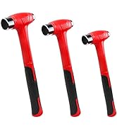 C&amp;T 3 Piece Ball Peen Hammer, 16oz 32oz 48oz, Fiberglass Handle hammer for Ball Peen, Blow Striki...