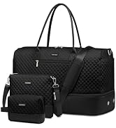 Travel Weekender Carry-on Bags for Women: Duffel Bag with Shoe Compartment | 45L Capacity for 5 D...