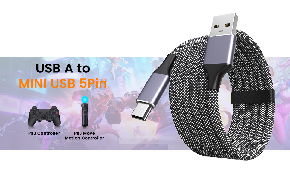 ps3 controller charger cable playstation 3 charging mini usb cable
