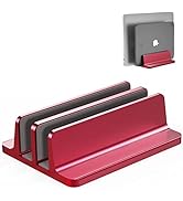 BULL-TECH [Upgraded Dock Version] Vertical Laptop Stand, Adjustable 2 Slot Aluminum Desktop Holde...
