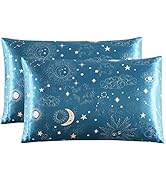 EXQ Home Satin Pillowcase Silky Satin Pillowcase for Hair and Skin,Soft Printed Pillow Cases Quee...