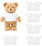 Angoily 5Pcs Bear Clothes for Stuffed Animals, Soft Plush T-Shirts with Easy Round Neck, DIY Outf...