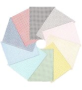 BENECREAT 10 Pack 10 Color Gingham Fat Quarter Fabric, 31.5x19.69 Inch Cotton Tartan Fabric Squar...