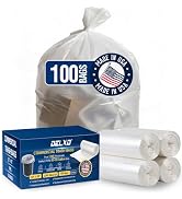Delxo 30-33 Gallon Trash Bags, 100 Count, 32” x 38” Heavy Duty Garbage Bags | 1 Mil Clear Large P...