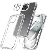 Maxdara [3 in 1 for iPhone 15 Clear Case, iPhone 15 Case with Tempered Glass Screen Protector and...