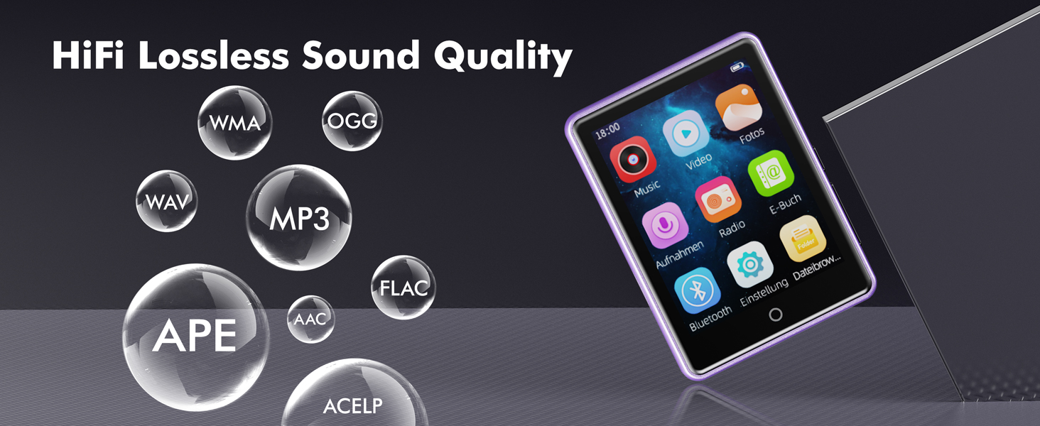 64GB MP3 Player with Bluetooth 5.3,Portable MP3 Player with Speaker for Kids