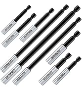 Geinxurn 9Pc Cr-V Screwdriver Bit Holders, Extension Socket Drill Bit Magnetic Holder Hex Shank Q...