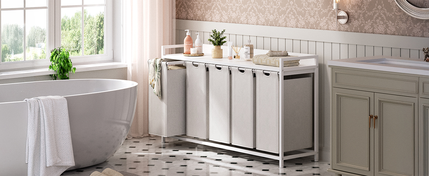 laundry hamper with shelf