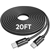 Premium 20Ft USB C to C Cable - Fast Charging 60W, Nylon Braided, Compatible with iPhone 16 Pro M...