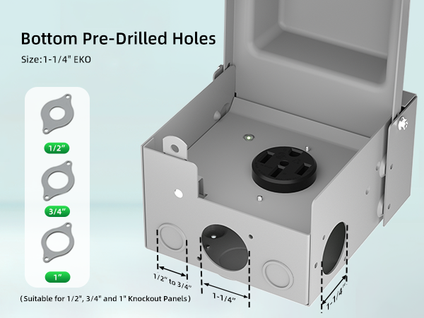 rv power outlet box 50 amp