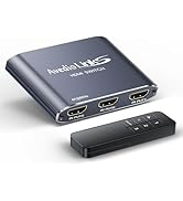 avedio links HDMI Switch 3 in 1 Out with Remote, 4K@60Hz HDMI 2.0 Switcher Box, 3 Port HDMI Selec...