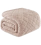 Whale Flotilla Fuzzy Fleece Queen Size Blanket for Bed, Soft Fluffy Jacquard Waffle Blankets for ...