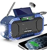 Bluetooth Hand Crank Emergency Solar Powered Radio,Waterproof Portable NOAA Weather AM FM Radio S...