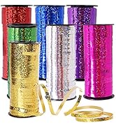 7 Pack Curling Ribbon, Crimped Curling Ribbon Metallic Balloon Ribbon Gift Wrap Ribbon Balloon St...